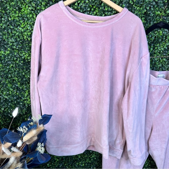 Koolaburra pink two piece jogger Set Cozy velour lux Knit Comfort - Picture 3 of 9